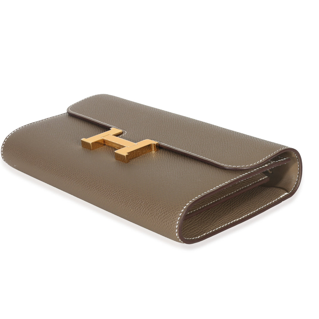 Hermès Etoupe Epsom Constance Wallet To Go GHW Handbag stamp