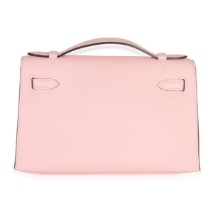 Hermès Rose Sakura Swift Kelly Pochette PHW Handbag bv