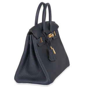 Hermès Bleu Nuit Togo Birkin 25 GHW Handbag pv