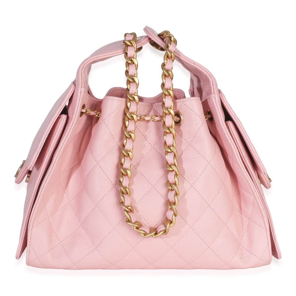 Chanel Pink Quilted Caviar Small  25 Hobo Handbag Handbag bv