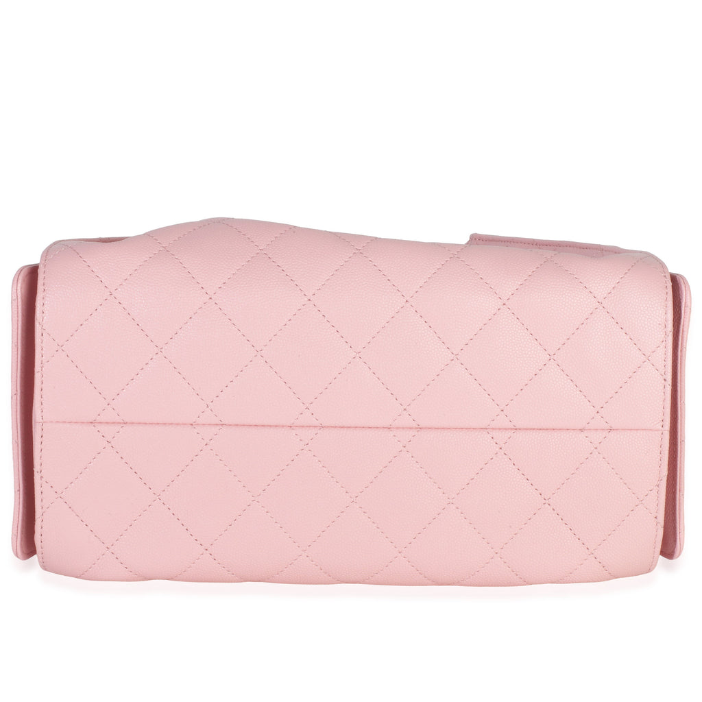 Chanel Pink Quilted Caviar Small  25 Hobo Handbag Handbag stamp