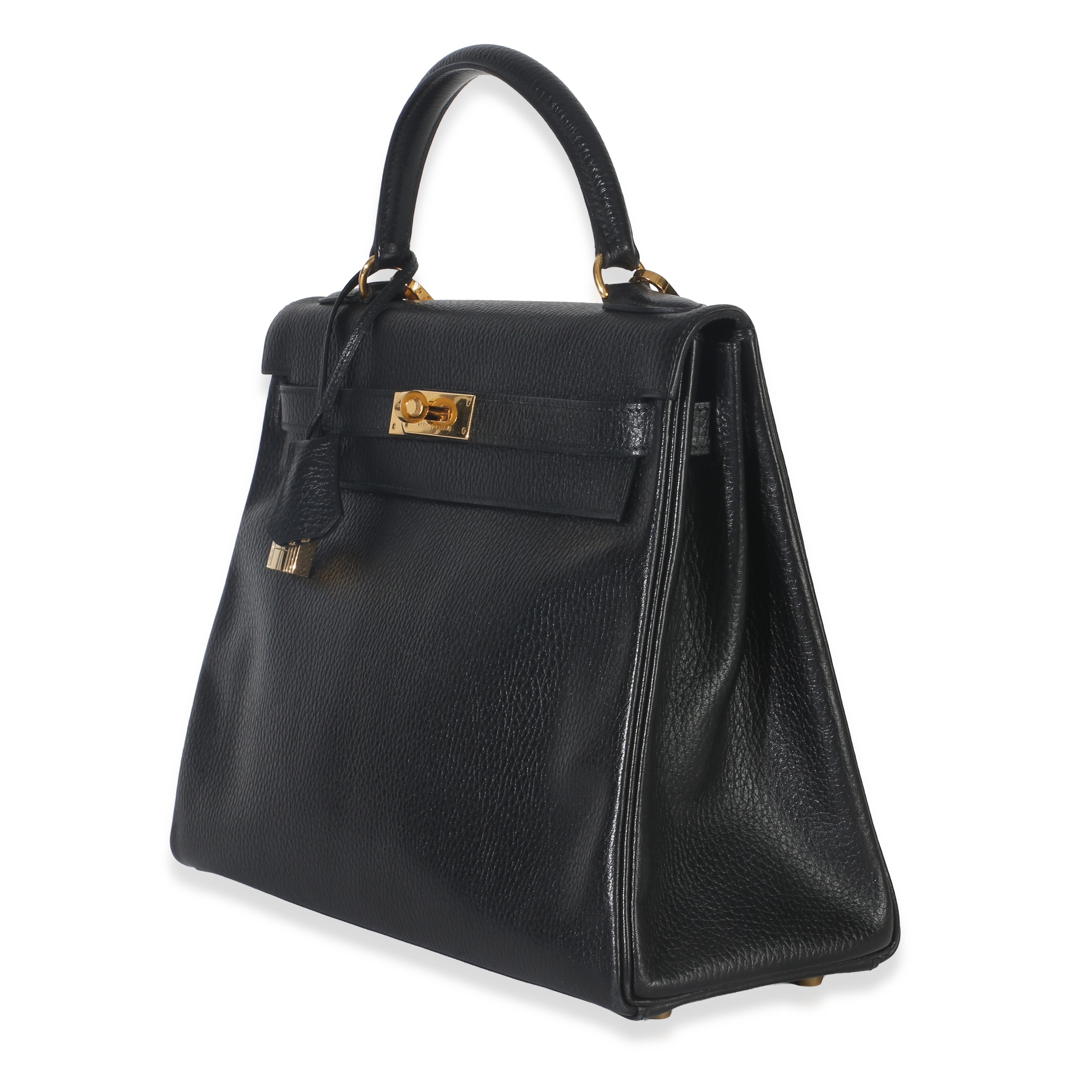 Hermès Vintage Black Ardennes Kelly 32 GHW Handbag sv