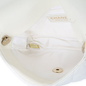 Chanel White Black Quilted Lambskin Small Side Packs Flap Bag Handbag ad4