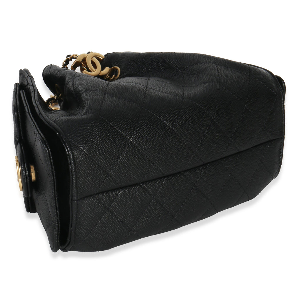 Chanel 26P Black Quilted Caviar Mini  25 Hobo Handbag Handbag av