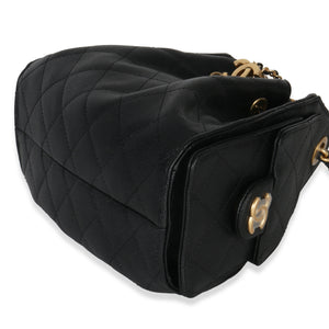 Chanel 26P Black Quilted Caviar Mini  25 Hobo Handbag Handbag clasp