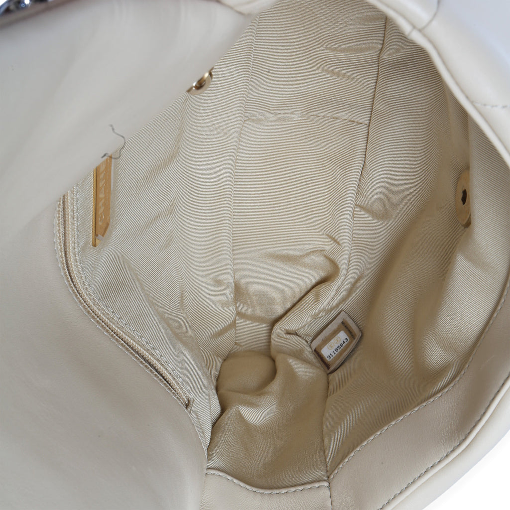 Chanel Beige Quilted Lambskin Medium  19 Flap Bag Handbag ad1