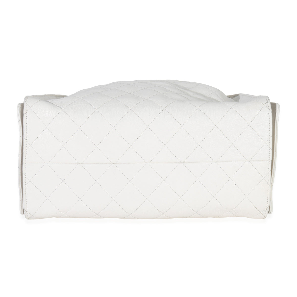 Chanel White Quilted Caviar Large  25 Hobo Handbag Handbag stamp