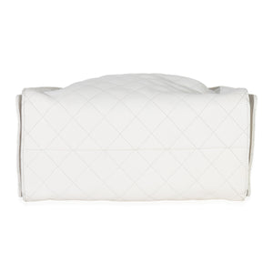 Chanel White Quilted Caviar Large  25 Hobo Handbag Handbag stamp