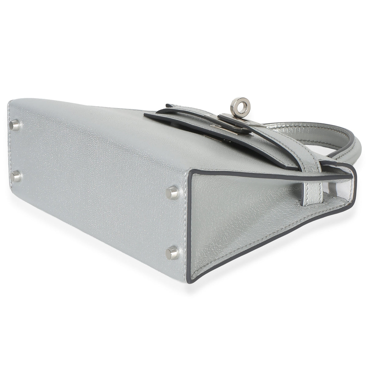 Hermès Argent Metallic Chevre Chamkilight Sellier Mini Kelly II 20 PHW Handbag av