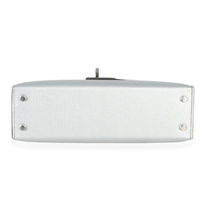 Hermès Argent Metallic Chevre Chamkilight Sellier Mini Kelly II 20 PHW Handbag clasp