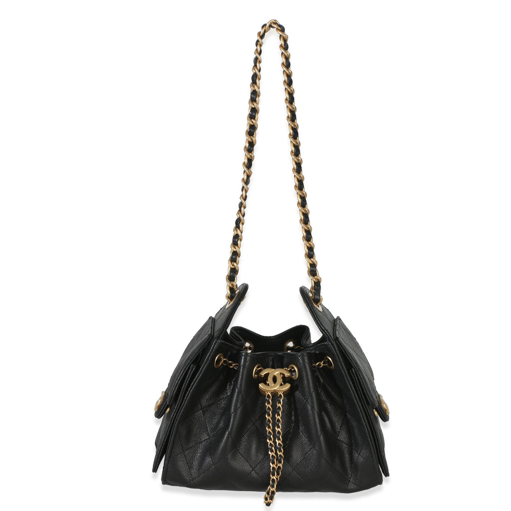 Chanel 26P Black Quilted Caviar Mini  25 Hobo Handbag Handbag av