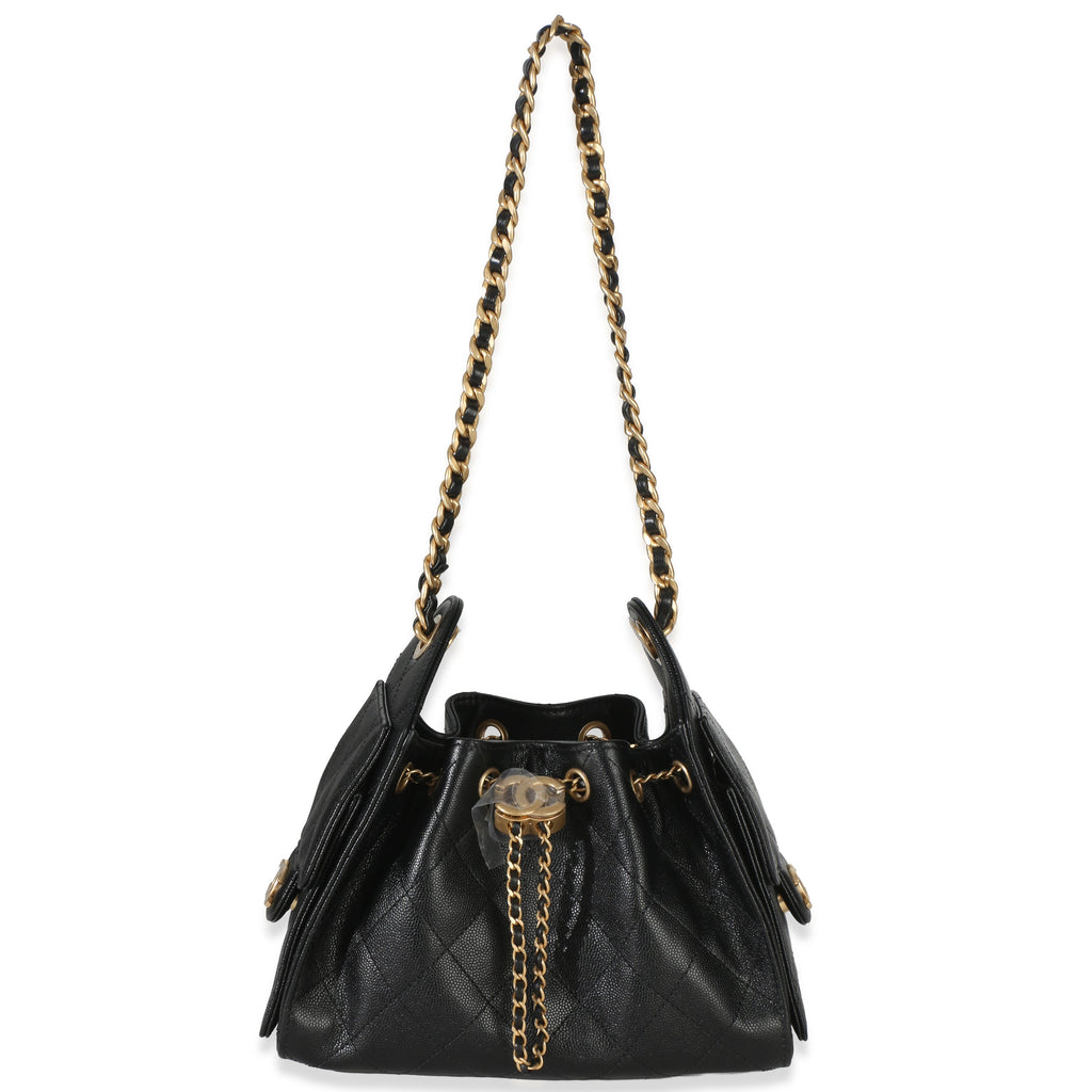 Chanel 26P Black Quilted Caviar Mini  25 Hobo Handbag Handbag av