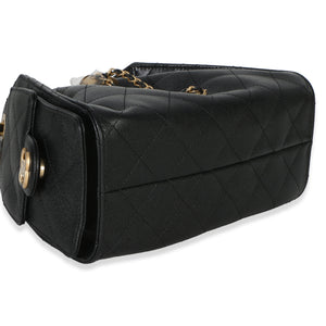 Chanel 26P Black Quilted Caviar Mini  25 Hobo Handbag Handbag clasp