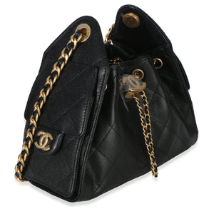 Chanel 26P Black Quilted Caviar Mini  25 Hobo Handbag Handbag pv