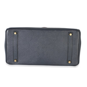 Hermès Vintage Rouge H Bleu Marine Courchevel Birkin 35 GHW Handbag stamp