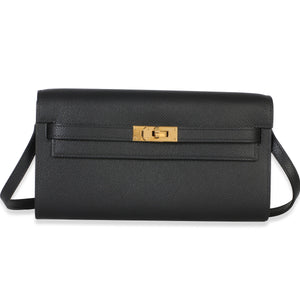 Hermès Black Epsom Kelly To Go Wallet GHW Handbag fv