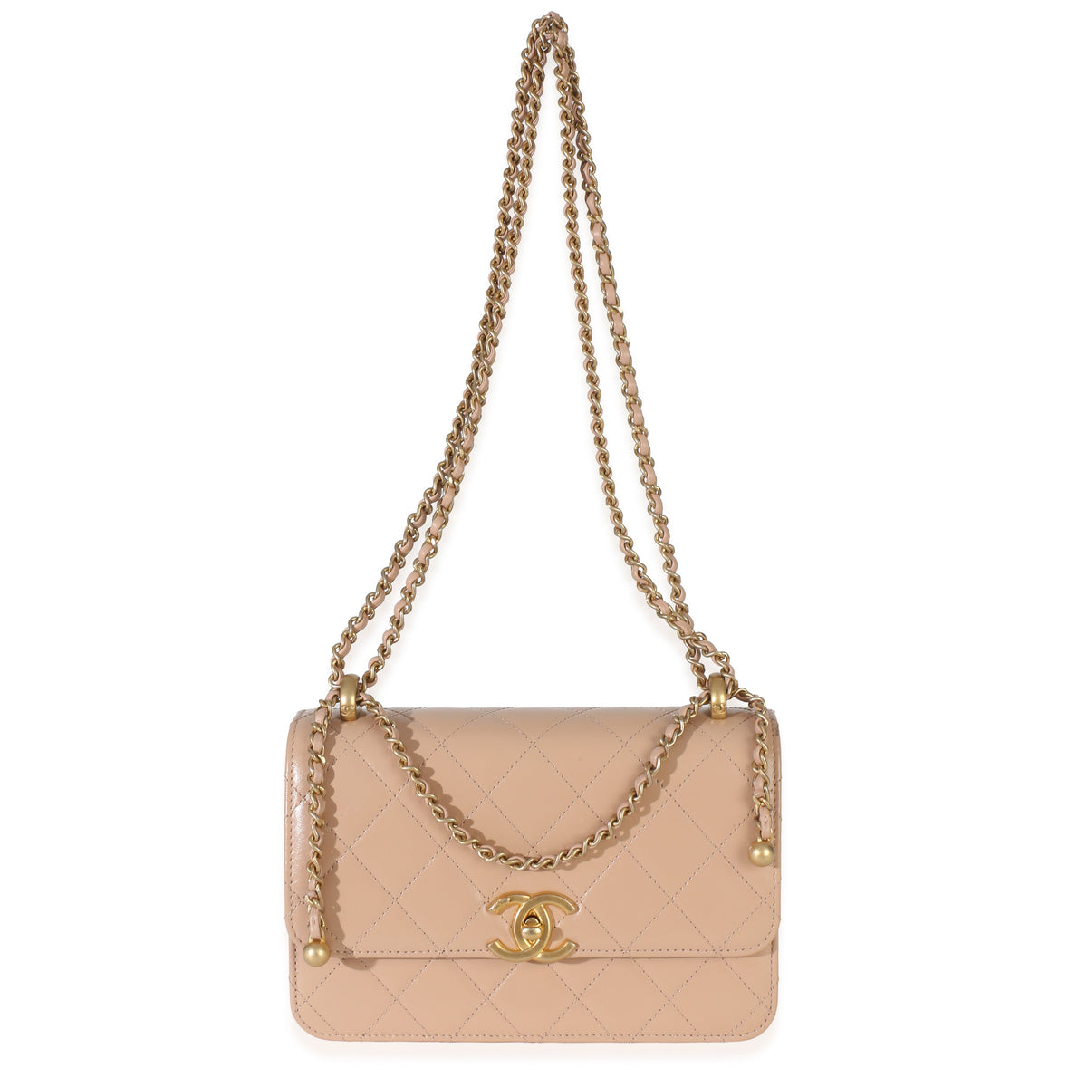Chanel Beige Quilted Calfskin Mini Perfect Fit Flap Bag Handbag av
