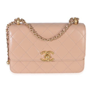 Chanel Beige Quilted Calfskin Mini Perfect Fit Flap Bag Handbag fv