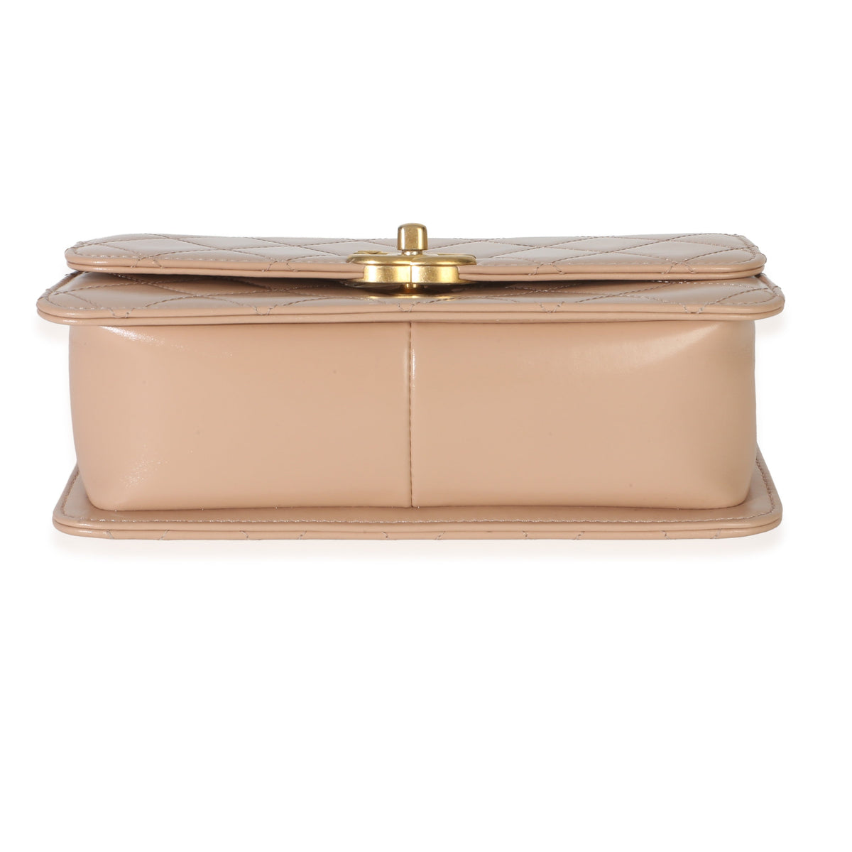 Chanel Beige Quilted Calfskin Mini Perfect Fit Flap Bag Handbag stamp