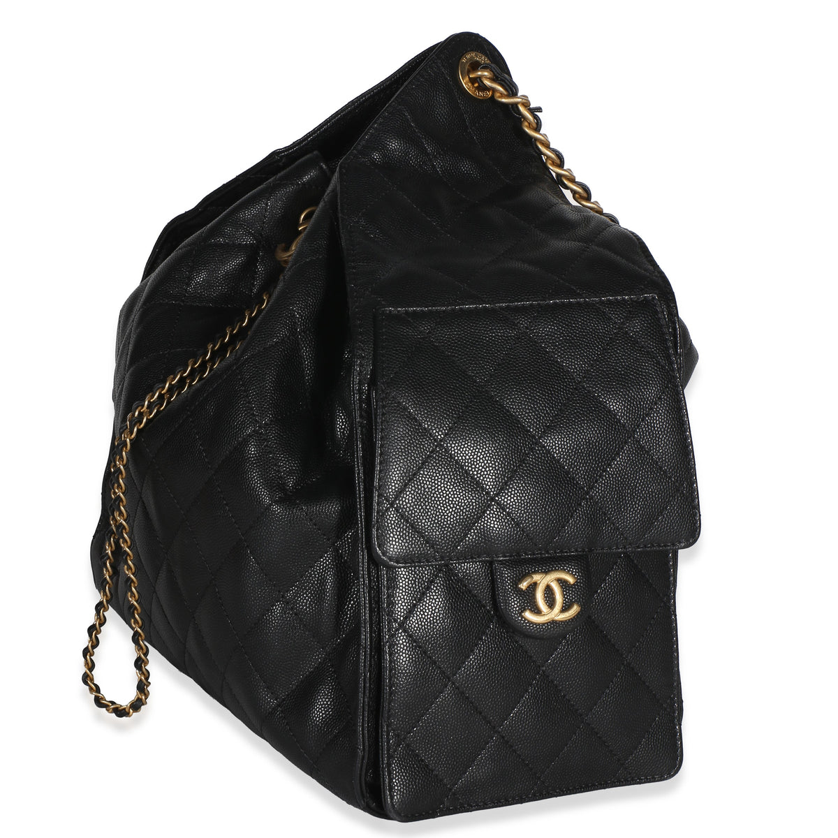 Chanel Black Quilted Caviar Medium  25 Hobo Handbag 2