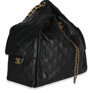 Chanel Black Quilted Caviar Medium  25 Hobo Handbag 3