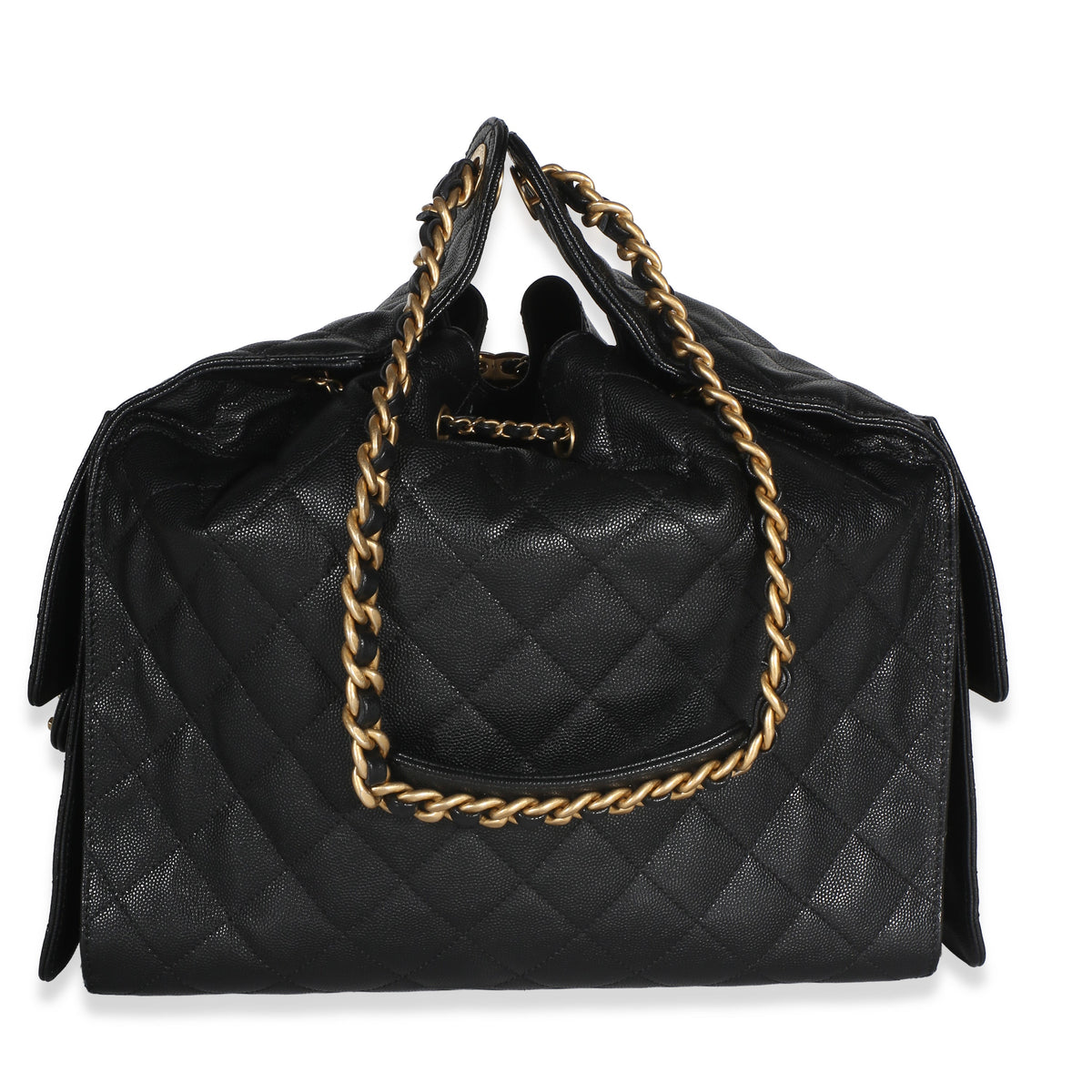 Chanel Black Quilted Caviar Medium  25 Hobo Handbag 4