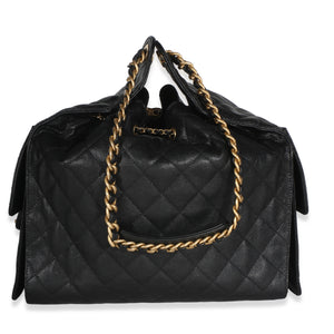 Chanel Black Quilted Caviar Medium  25 Hobo Handbag 4
