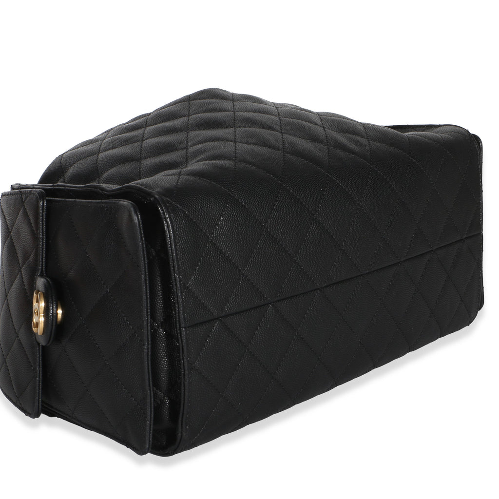 Chanel Black Quilted Caviar Medium  25 Hobo Handbag 7