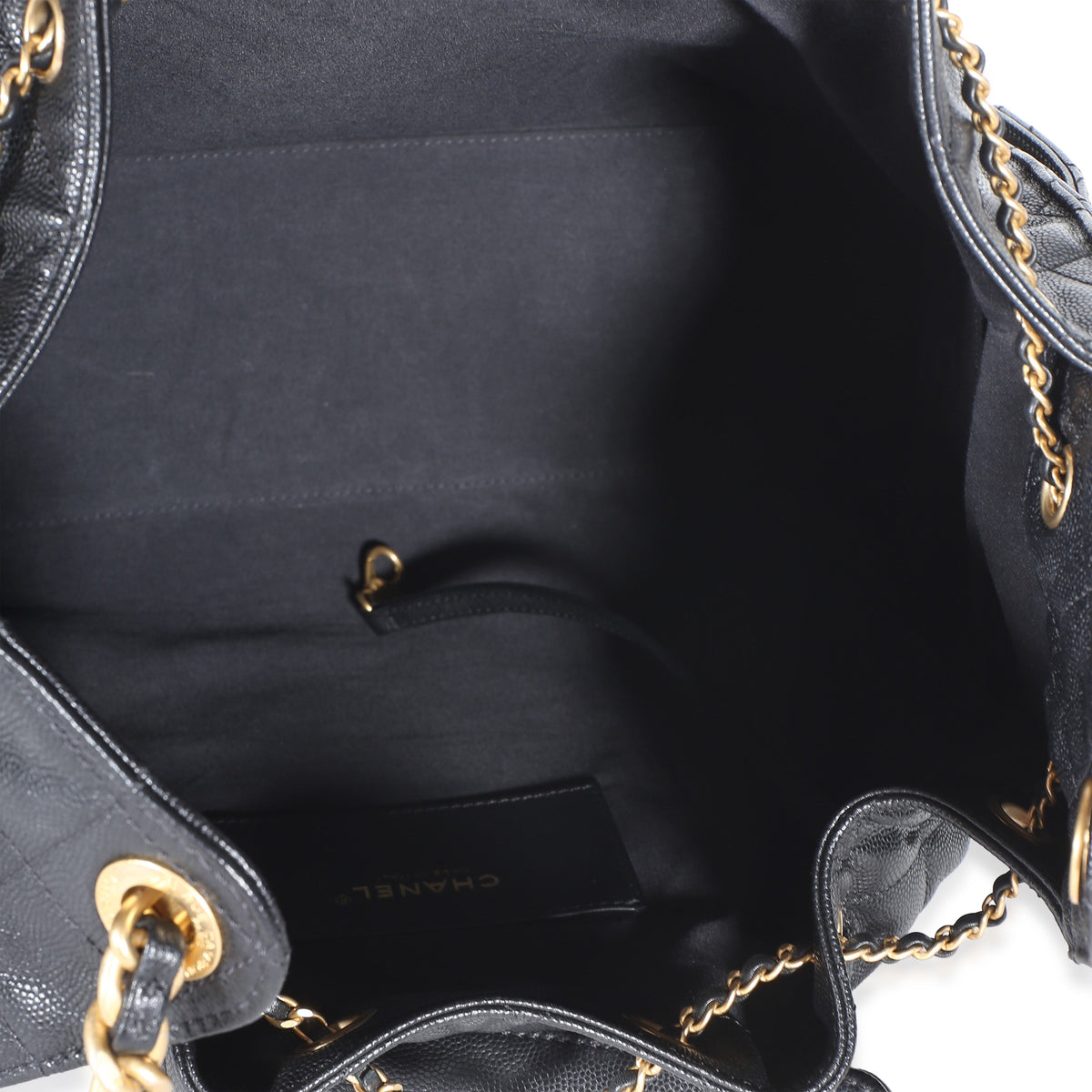 Chanel Black Quilted Caviar Medium  25 Hobo Handbag 8