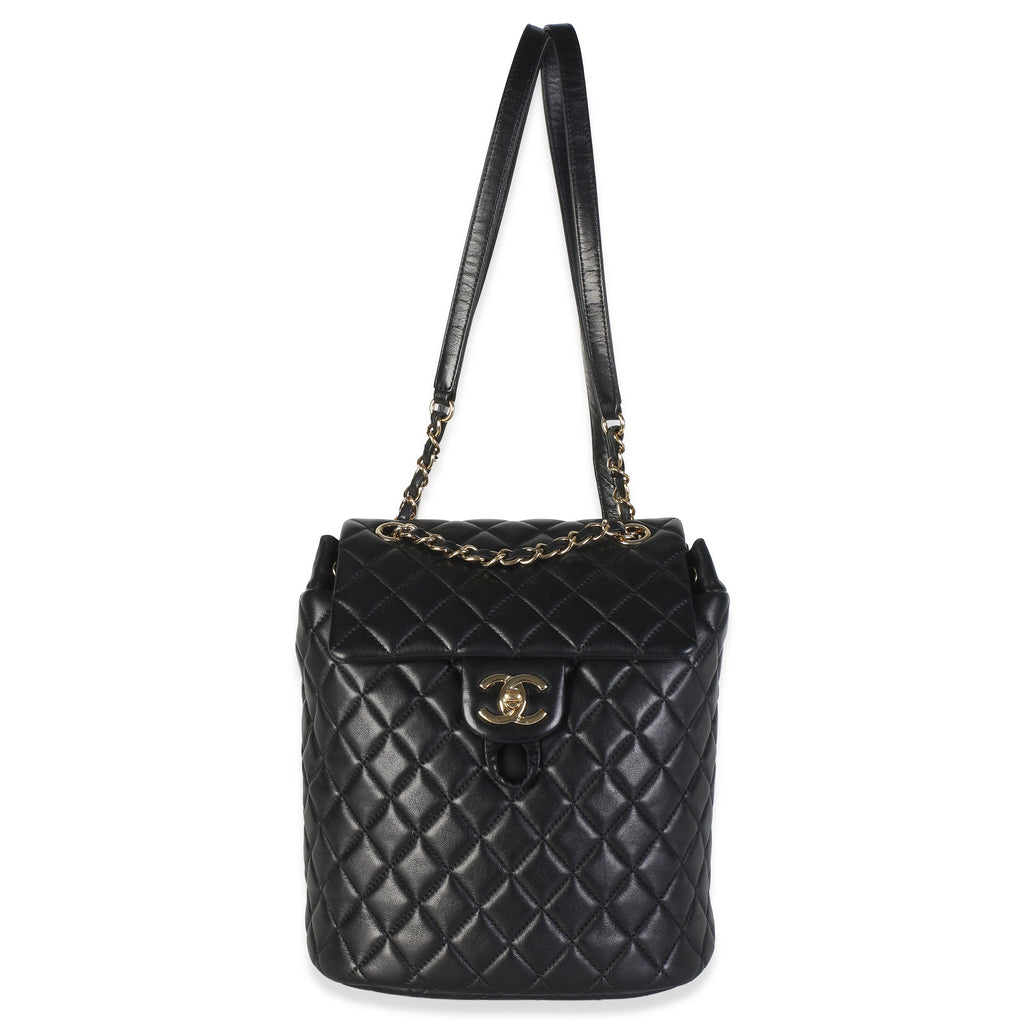 Chanel Black Quilted Calfskin Medium Urban Spirit Backpack Handbag fv