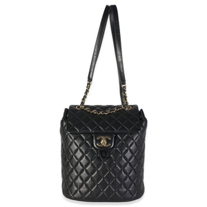 Chanel Black Quilted Calfskin Medium Urban Spirit Backpack Handbag fv