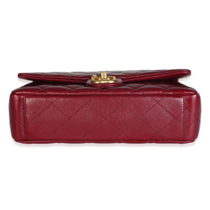 Chanel Burgundy Quilted Lambskin Flower CC Medium Flap Bag Handbag 5