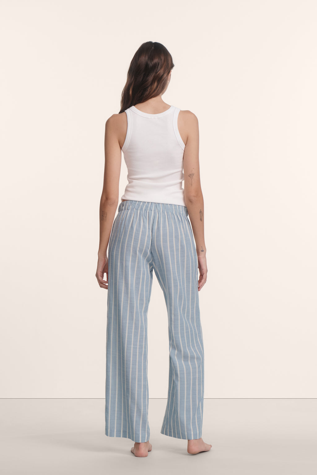 Nautico Boxer Pant in Classic Stripe Slate Blue/Ivory