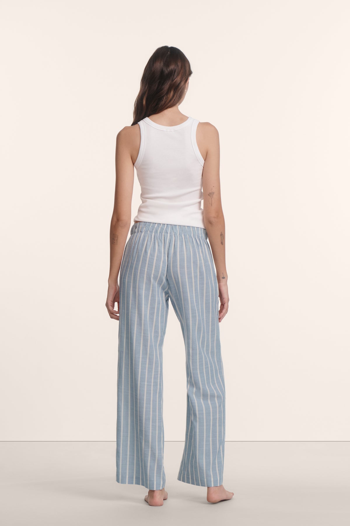 Nautico Boxer Pant in Classic Stripe Slate Blue/Ivory