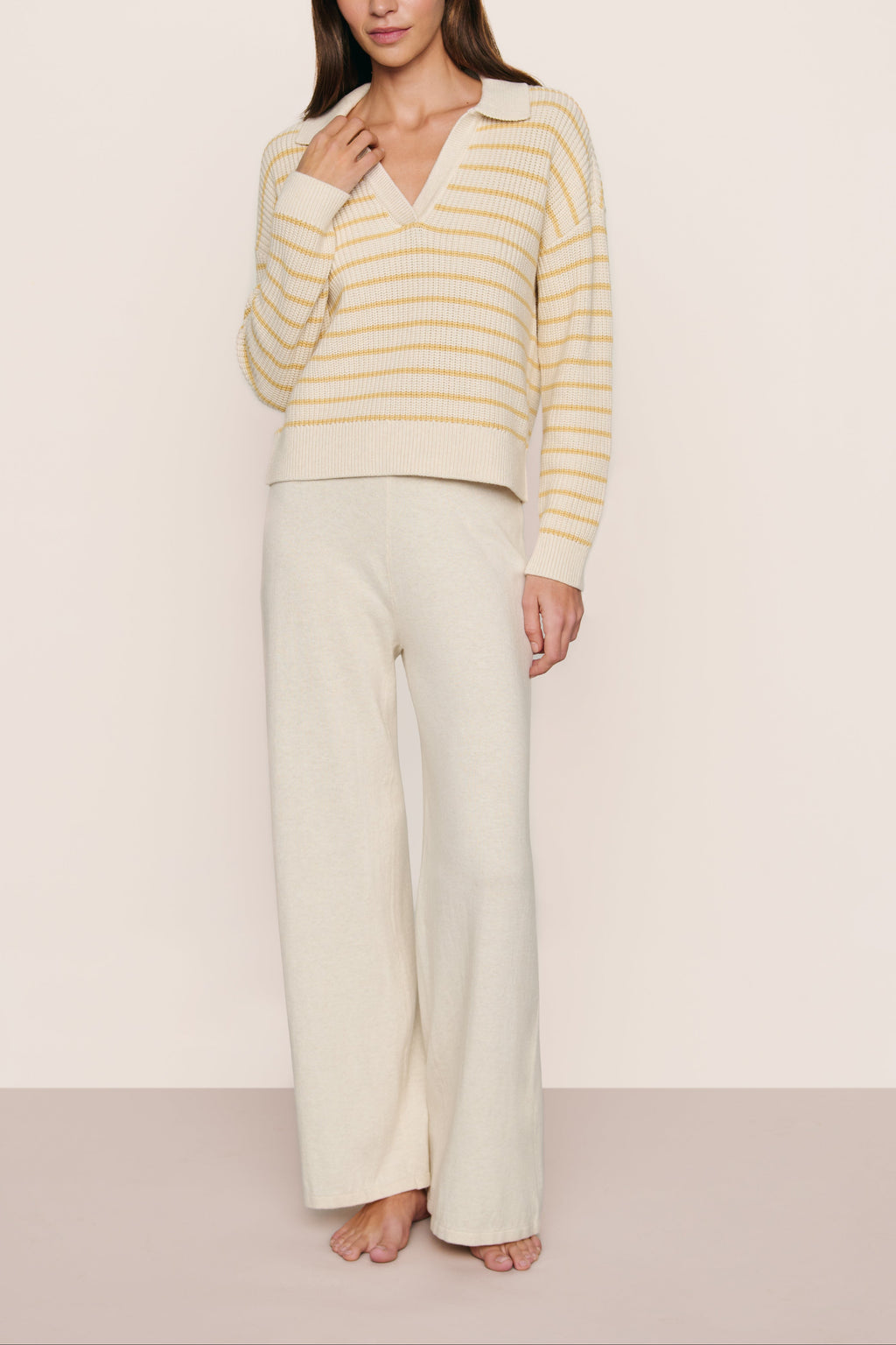 Fine Gauge Pant in Almond Heather