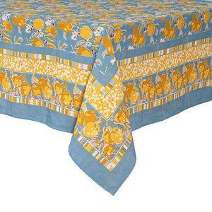 Citron Tablecloth in Bleu & Yellow