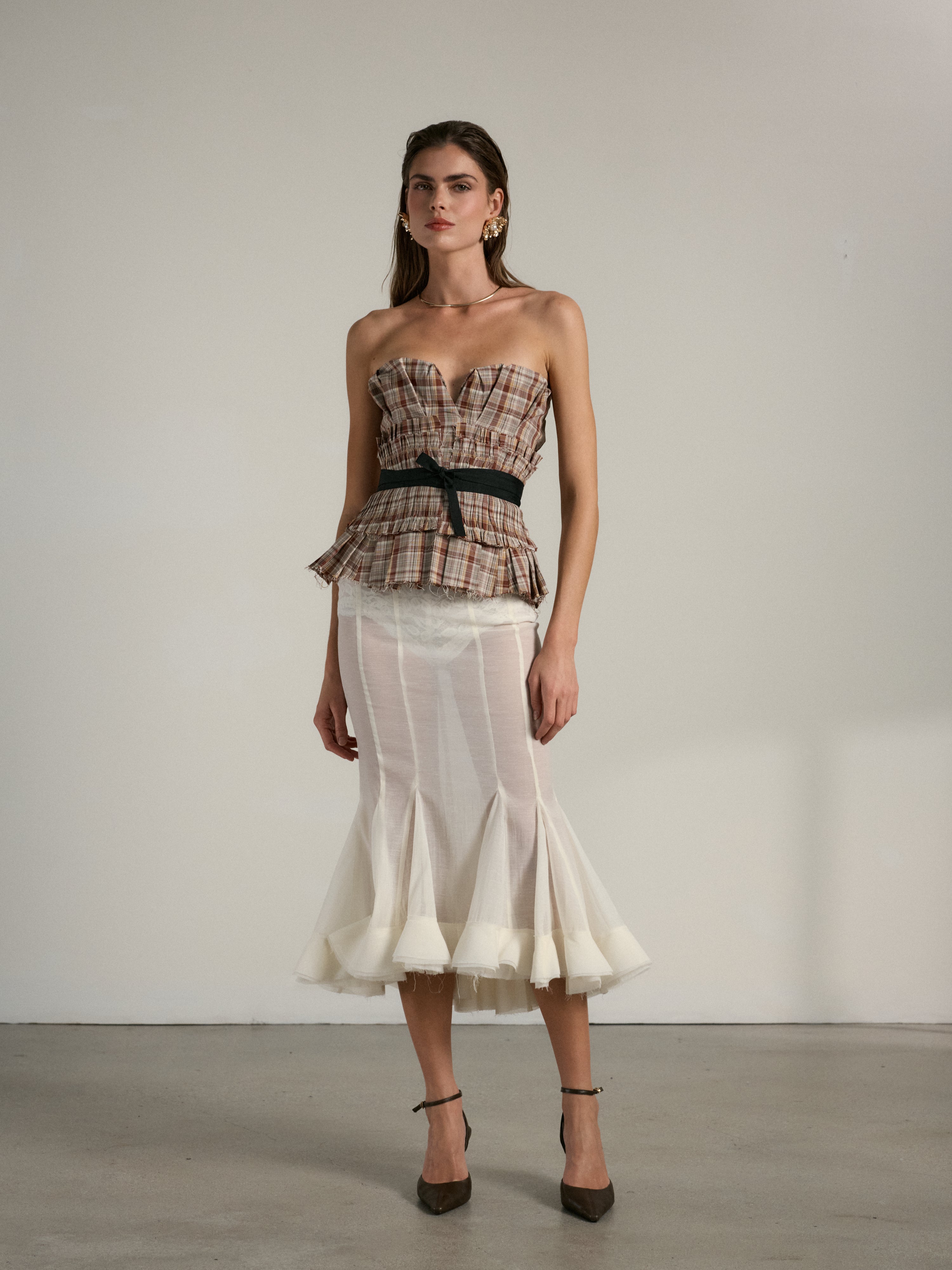 V. Chapman x Kristopher Brock Zapillo Skirt in Eggshell