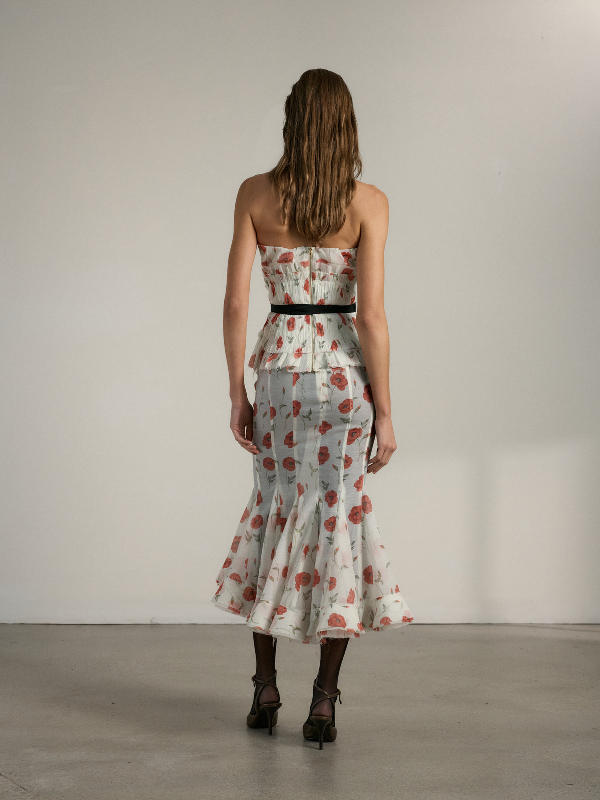 The Zapillo Skirt in Red Poppy Print