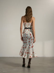 The Zapillo Skirt in Red Poppy Print