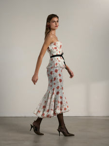 The Zapillo Skirt in Red Poppy Print