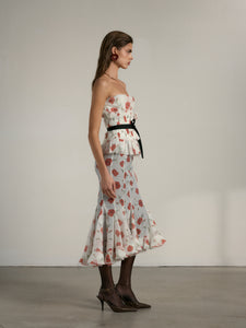 The Madrid Top in Red Poppy Print