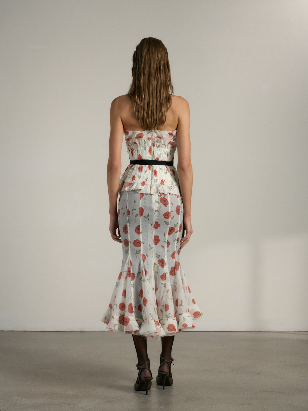 The Madrid Top in Red Poppy Print