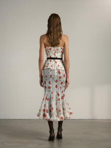 The Madrid Top in Red Poppy Print