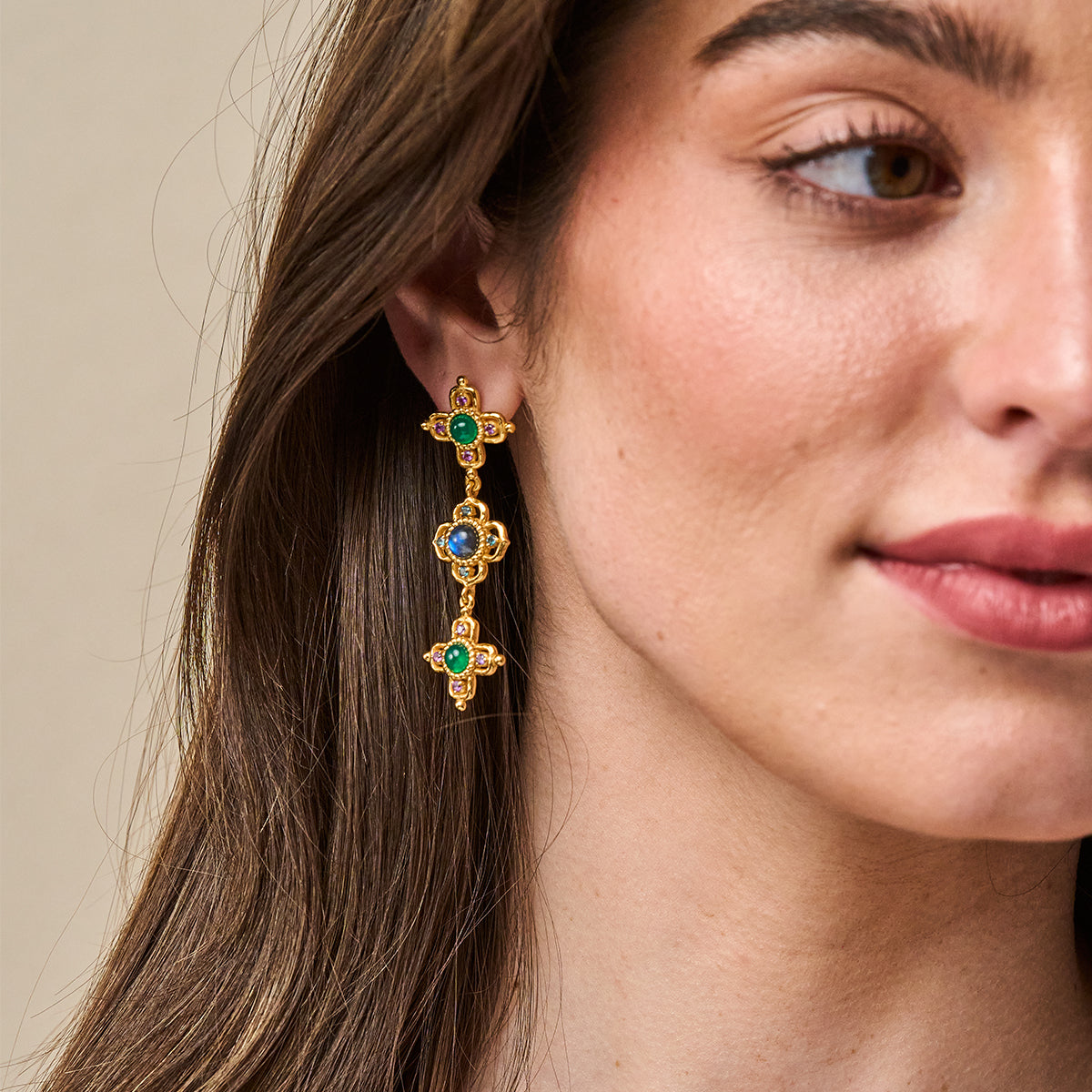 Contessa Linear Earrings in Multi