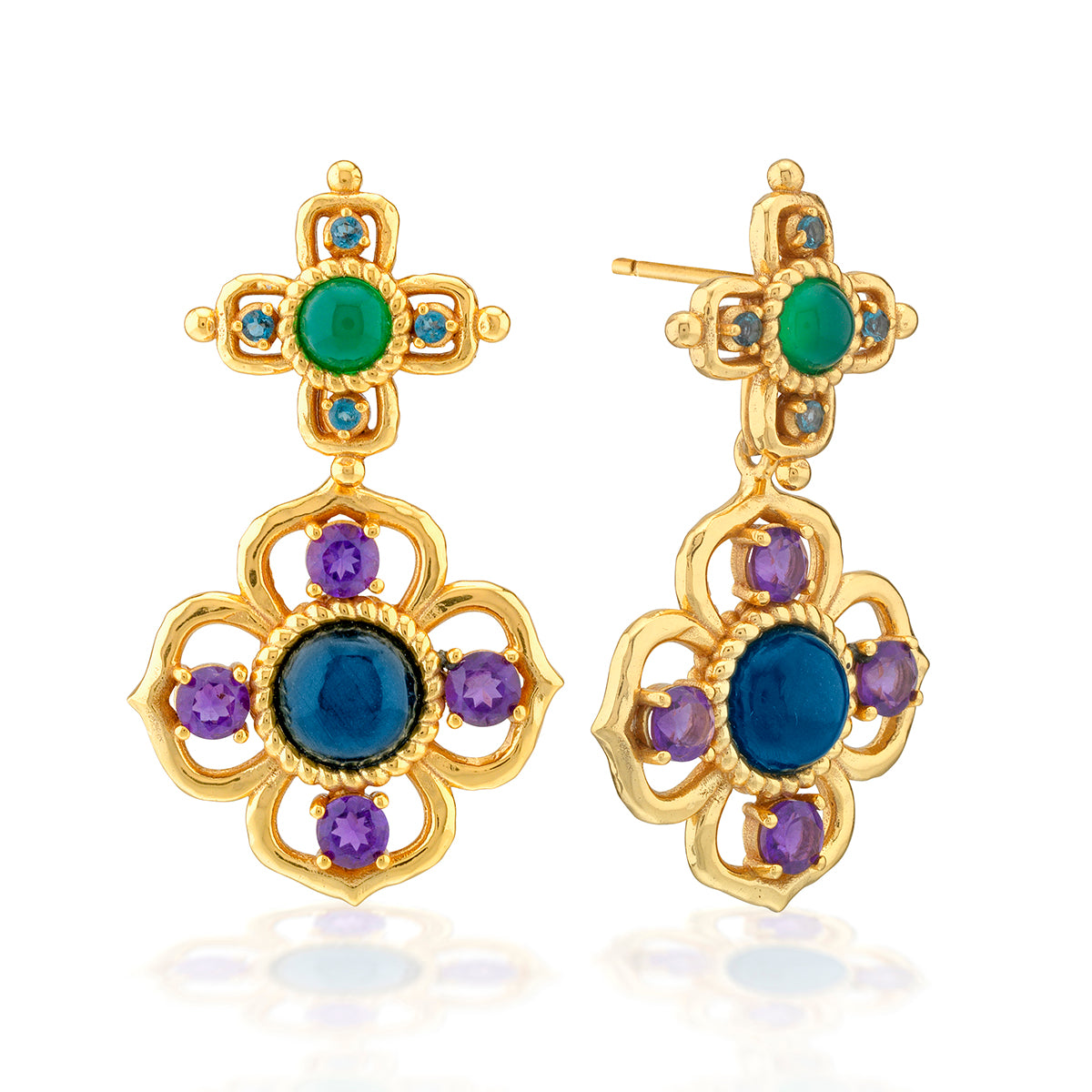 Contessa Drop Convertible Earrings in Multi