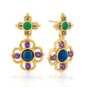 Contessa Drop Convertible Earrings in Multi