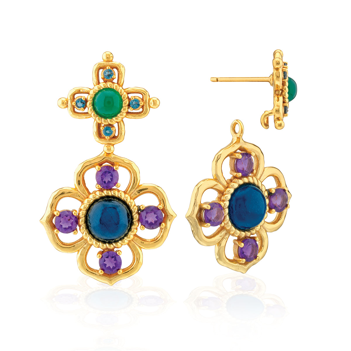 Contessa Drop Convertible Earrings in Multi