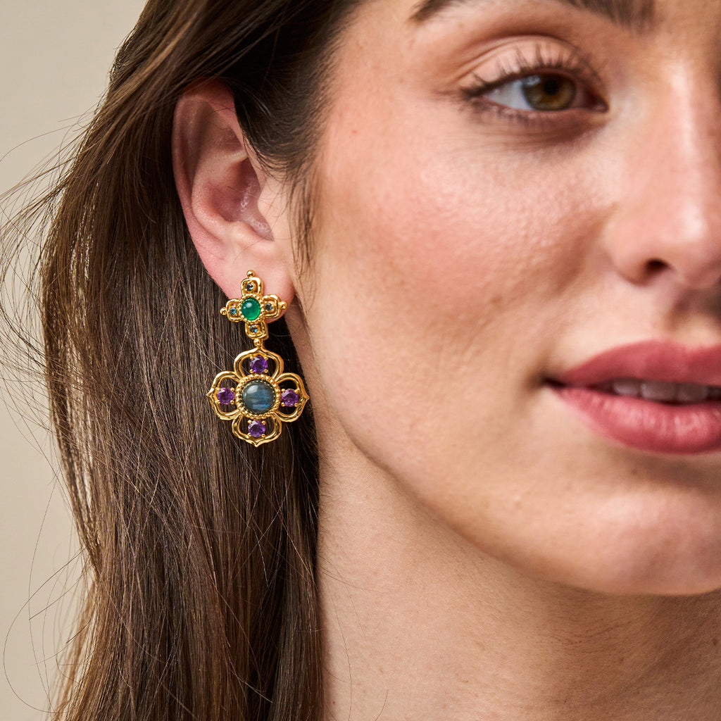 Contessa Drop Convertible Earrings in Multi