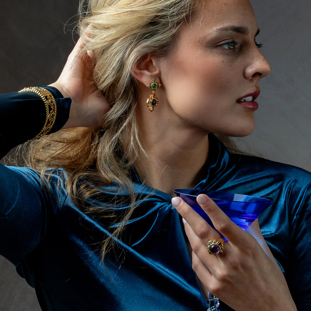 Contessa Drop Convertible Earrings in Multi