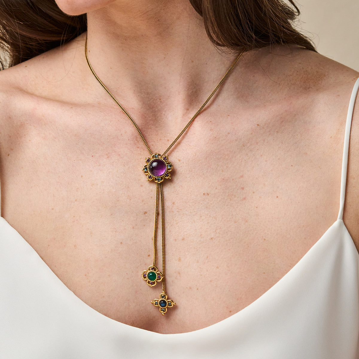 Contessa Bolero Necklace, 24" in Multi